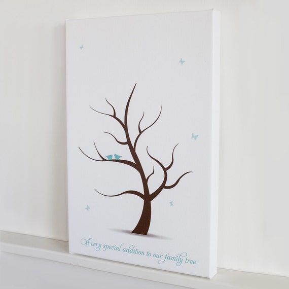 Canvas Print Baby Shower Guest Book Fingerprint Tree Etsy Canvas Print Baby Shower Guest Book Fingerprint Tree Etsy