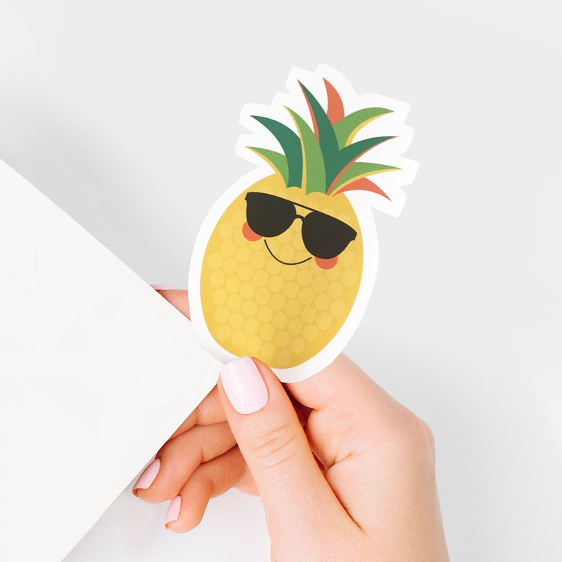 Vinyl Diecut Sticker Cool Pineapple Waterproof Sticker Etsy