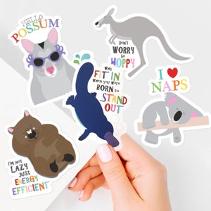 australian animal stickers - platypus vinyl sticker, koala laptop sticker, journal sticker, planner sticker, cute stickers, gift for girls