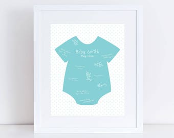 baby shower signature guest book print, gender neutral baby shower decor, custom baby guest book, custom art, personalised mum to be gift