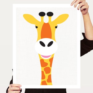 giraffe nursery art print - wild animal nursery print, safari nursery, jungle nursery decor, gender neutral nursery, colourful nursery decor