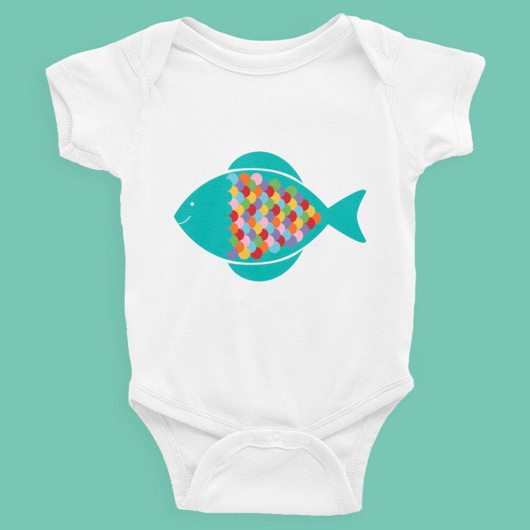 Baby Clothes Colourful Fish Infant Bodysuit Unisex Baby Etsy