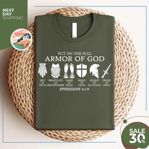 Put on The Full Armor of God Shirt | Christian Gifts | Catholic Shirt | Christian Shirts | Religious Gifts For Women | Bible Verse Shirt