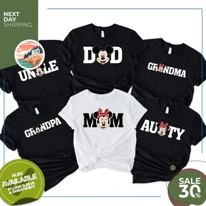 Custom Disney Grandma Kids Name Shirts | Custom Name Disney Family Matching Trip T-Shirt | Disney Grandpa Uncle Auntie Nana Papa Grammy Tee