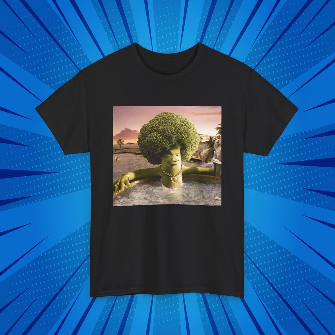 Brocolli Rizz Funny Broccoli Rizz Brainrot T-shirt - Quirky Cotton Tee for Everyday ...