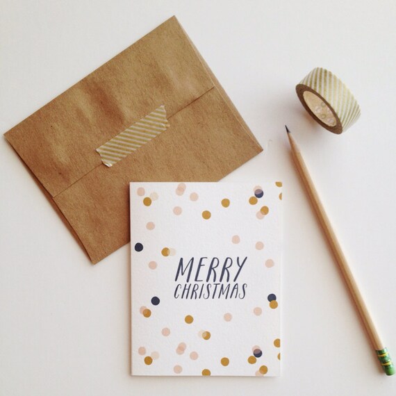 Items similar to Merry Christmas Confetti Note Cards // Set of 16 on Etsy