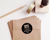 Black Dot Wooden Address Stamp