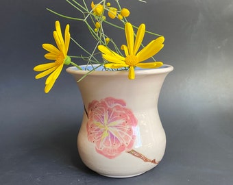 Cherry blossom and bud mini vase