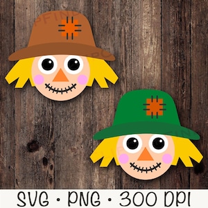 Scarecrow Face SVG, Scarecrow Face PNG, Scarecrow Clipart, Scarecrow Head, Fall, Halloween, Digital Download File