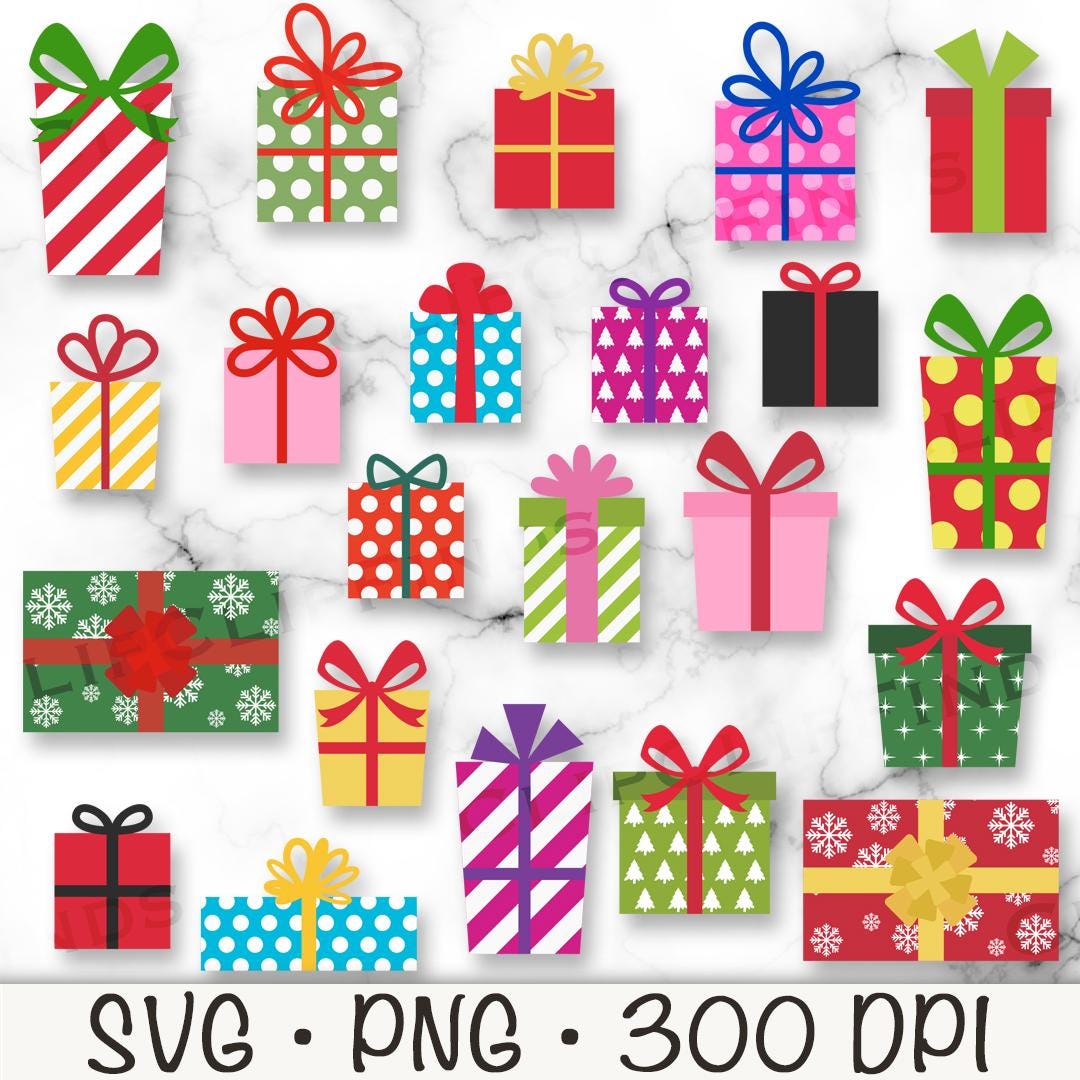 Christmas Presents SVG, Christmas Gifts PNG, Christmas Gifts Clipart, Cute  Christmas Gifts, Gift Box With Bow, Minimalist, Flat, Preppy - Etsy Israel, image size:1080x1080