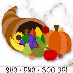 Cornucopia SVG, Cena del Ringraziamento, Cornucopia PNG, Cornucopia Clip Art, Download digitale istantaneo