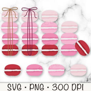 Staplade Macarons SVG, Alla hjärtans dag Macarons, Rosa Macarons, Röda Macaron, Franska Macarons, Macarons PNG Clipart, Omedelbar Digital Nedladdning