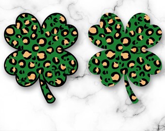 Green Leopard Shamrock PNG, Leopard Pattern Shamrock, St. Patrick's Day Shamrock, Sublimation Print, T-Shirt Design, Digital Download