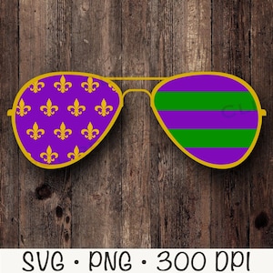 Mardi Gras-zonnebril PNG, Mardi Gras Aviators SVG, Boy Mardi Gras, Mardi Gras Dude, Fleur De Lis, T-shirtontwerpbestand, sublimatie, NOLA