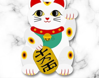 PRINTABLE Maneki Neko Lucky Cat Banner | Chinese Lanterns +