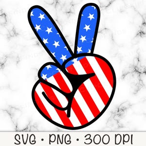 Amerikaanse vlag vrede hand vingers, vector gesneden SVG-bestand, transparante PNG-achtergrond, T-shirt ontwerpbestand, sublimatie, digitale download