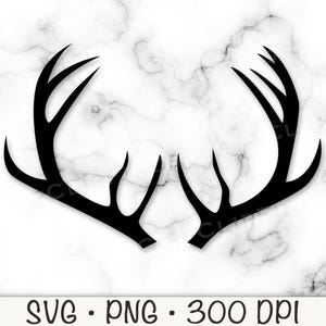 May include: Black silhouette of a pair of antlers, a common symbol of nature and the outdoors.