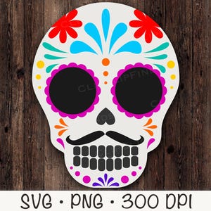 Zuckerschädel SVG, Carabela PNG, Tag der Toten Clip Art, Dia de los Muertos, Halloween, sofortiger digitaler Download