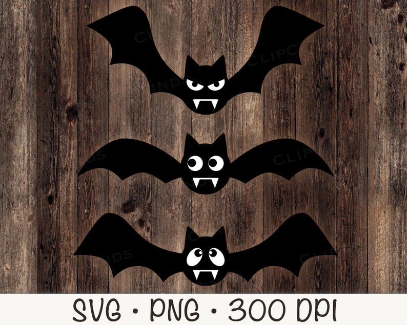 Flying Bats SVG, Cute Bats, Bats With Faces, Bats With Fangs, Goggly ...