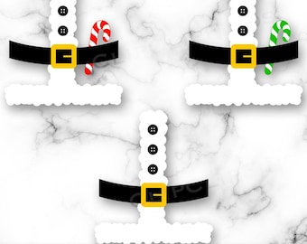 Santa Claus Shirt Costume SVG, Santa Shirt Outfit PNG, Santa Belt, Candy Cane, Digital Download