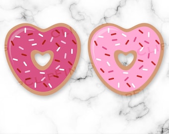 Heart Donuts SVG, Heart-Shaped Donuts Clipart, Pink Donuts, PNG, Valentine's Day Clipart, Instant Digital Download
