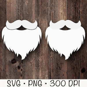 Weihnachtsmann Bart SVG, Weihnachtsmann Bart und Schnurrbart PNG, sofortiger digitaler Download