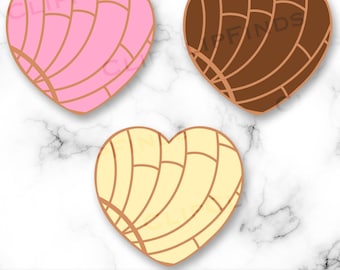 Heart Concha SVG, Concha Bread Heart PNG, Strawberry, Chocolate, Vanilla, Sublimation, Mexican Valentine, Digital Download