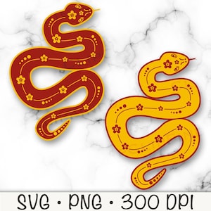 Ano Novo Chinês Serpente, Ano Lunar 2025, Ano da Serpente SVG, Serpente Chinesa PNG, Clipart de Serpente Floral, Serpente de Madeira 2025, Download Digital