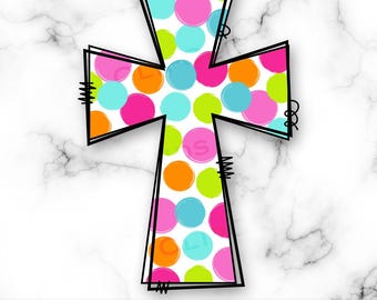 Brush Stroke Cross PNG, Easter Cross PNG, Cute Colorful Cross, Scribble Cross, Hand-Drawn Cross, Bright Cross, T-Shirt PNG, Digital Download