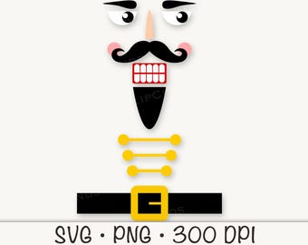 Nutcracker Face SVG Vector Cut File and PNG Transparent Background Clip Art Instant Download