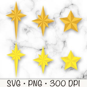 Kerststal Poolster bundel, kerstster, nautische ster, vector gesneden SVG-bestand en PNG, illustraties, Instant Download