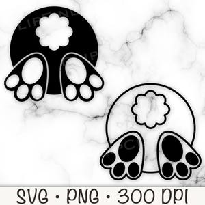 Osterhase Bum SVG, Hase Hintern PNG, Hase Umriss, Hase Silhouette, lustige Hase Clipart, Schwanz, Pfoten, Schnittdatei, Sublimation, digitale Datei