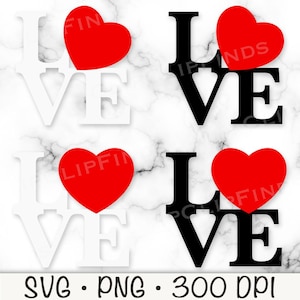 Liebe SVG, Liebe PNG, Valentinstag, Liebeszeichen, Liebe mit Herz, Liebe gestapelt, Typografie, Sublimation, digitaler Download