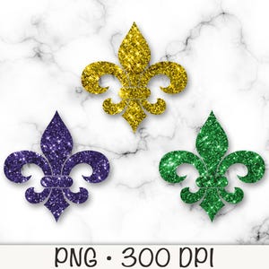 Fleur de Lis PNG, Sequin Fleur de Lis, Mardi Gras PNG, Glitter, Arquivo de Design de Camiseta, Sublimação, Download Digital
