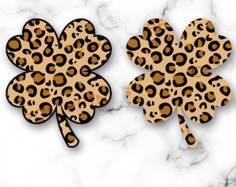 Leopard Shamrock PNG, Leopard Pattern Shamrock, St. Patrick's Day Shamrock, Sublimation Print, T-Shirt Design, Digital Download