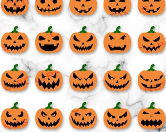 Pumpkin Jack O Lantern Faces Bundle SVG, PNG, Halloween Pumpkin Faces, Pumpkin SVG, Instant Digital Download