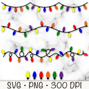 May include: Four rows of colorful string lights with a single row of individual lights below. The lights are red, orange, yellow, green, blue, and purple.