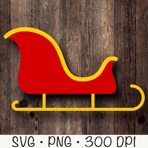 Santa slee clipart, Christmas Santa slee SVG, kerstman slee PNG, lege kerstman slee, geen cadeaus, geen rendieren, digitale download