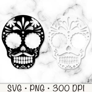 Zuckerschädel SVG, Zuckerschädel PNG, Tag der Toten, Dia de los Muertos, sofortiger digitaler Download
