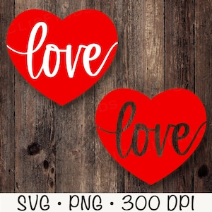 Amor SVG, Amor PNG, Corazón SVG, Corazón con Amor en Escritura, Corazón de Amor, San Valentín Svg, Recorte, Sublimación, Descarga Digital