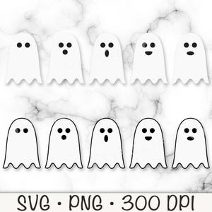 Ghosts SVG, Cute Ghosts,  Ghosts PNG, Ghost Clipart, Ghost Bundle,  Simple Ghosts, Halloween Ghost, Ghost Outline, Instant Digital Download