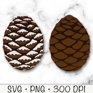Pinecone, Pinecone with Snow, SVG, Layered, PNG, Clip Art, Christmas, Pine Tree, Thanksgiving, Fall, Winter,  Instant Digital Download