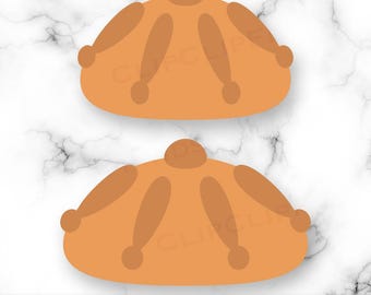 Pode incluir: Duas pan dulce laranja e marrom, também conhecidas como conchas, são mostradas. As conchas são um pão doce tradicional mexicano.