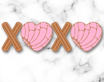 XOXO Concha Heart SVG, Concha Valentine PNG, Mexican Pan Dulce Valentine, Digital Download