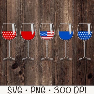 Weinglas der amerikanischen Flagge, rot, weinrot und blau, SVG, PNG, T-Shirt Design-Datei, lustig, sofortiger digitaler Download