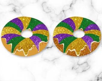 Mardi Gras King Cake PNG, Glitter King Cake, Mardi Gras Clipart, Sublimation, Instant Digital Download