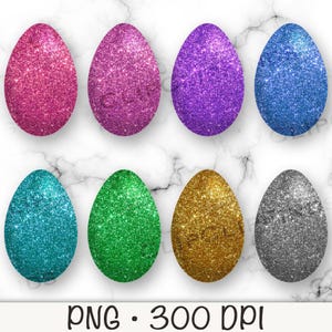 Huevos de Pascua con purpurina, paquete, PNG, fondo transparente, clipart, descarga instantánea