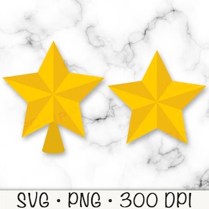 クリスマスの星、クリスマスツリーの星型トッパー、航海の星、SVG ベクター カット ファイルと PNG 透明背景、クリップ アート、即時ダウンロード