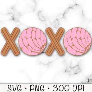 XOXO Concha SVG, Concha Valentine PNG, Mexican Pan Dulce Valentine, digitale download