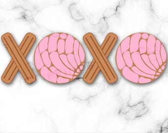 XOXO Concha SVG, Concha Valentine PNG, Mexican Pan Dulce Valentine, Digital Download